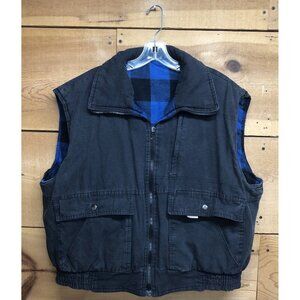 Vintage WearGuard Reversible Blue Buffalo Plaid Vest Mens Size 2XL Outdoors